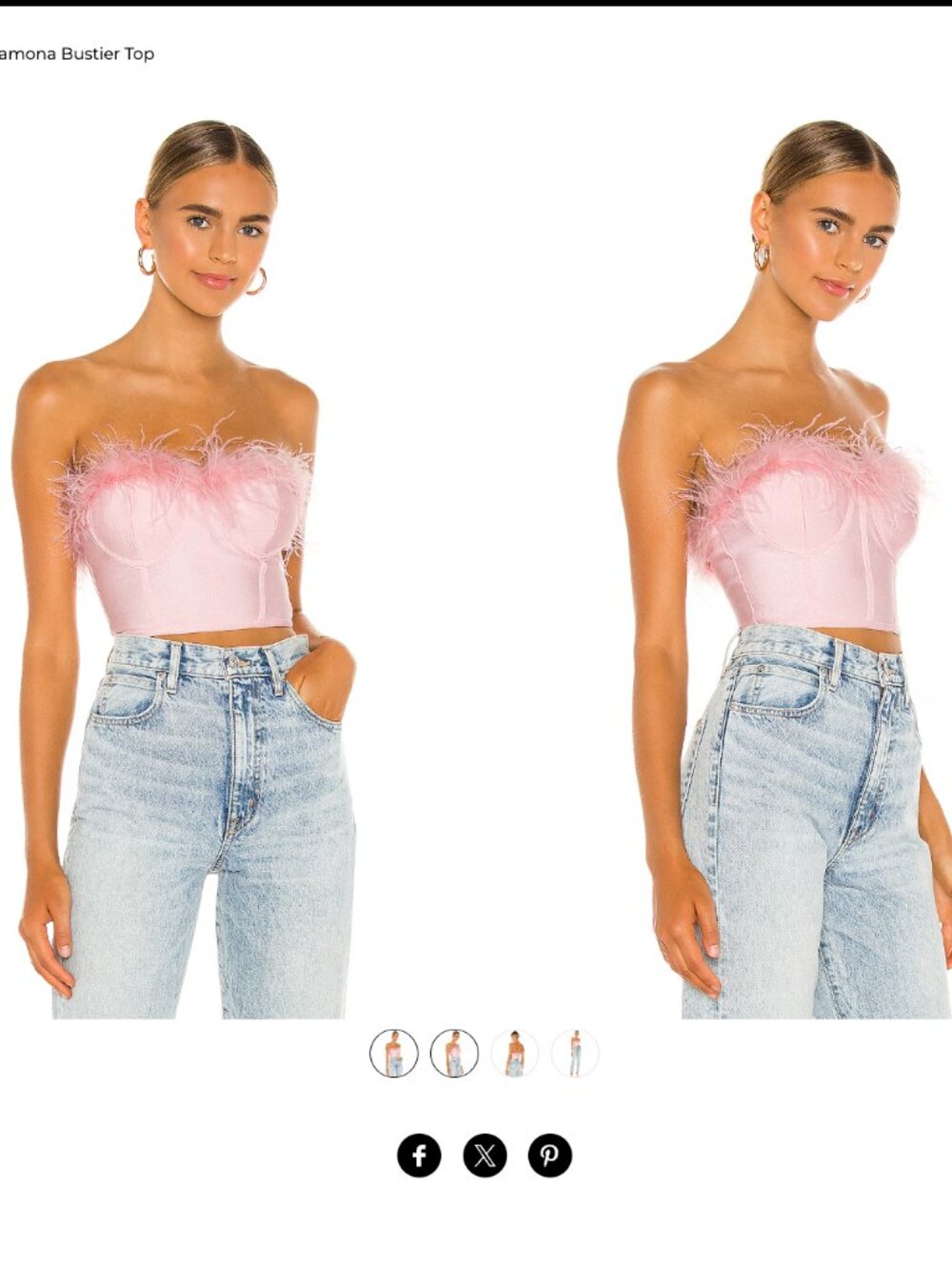 Revolve | Superdown Ramona Bustier Top | Blush | Size M